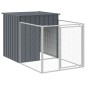 vidaXL Caseta perros con corral acero galvanizado gris 110x1221x110 cm