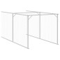 vidaXL Caseta perros con corral acero galvanizado gris 110x1221x110 cm