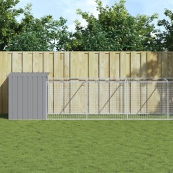 vidaXL Caseta perro corral acero galvanizado gris claro 110x1221x110cm
