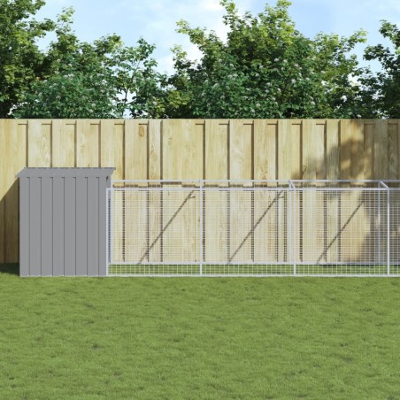 vidaXL Caseta perro corral acero galvanizado gris claro 110x1221x110cm