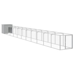 vidaXL Caseta perro corral acero galvanizado gris claro 110x1221x110cm