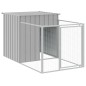 vidaXL Caseta perro corral acero galvanizado gris claro 110x1221x110cm vidaXL Caseta perro corral acero galvanizado gris claro 110x1221x110cm
