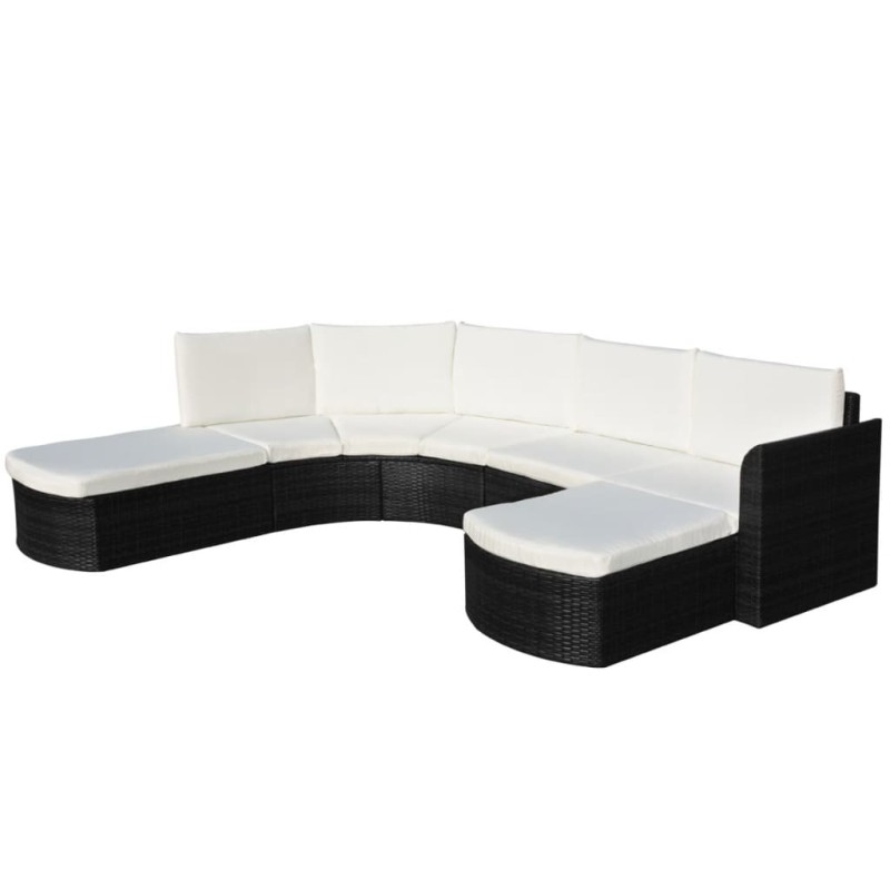 vidaXL Set de muebles de jardín 4 pzas y cojines ratán sintético negro