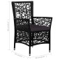 vidaXL Juego de comedor de jardín 5 piezas de ratán sintético negro