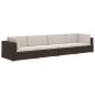 vidaXL Set sofás de jardín 4 piezas y cojines ratán sintético marrón vidaXL Set sofás de jardín 4 piezas y cojines ratán sintético marrón