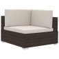 vidaXL Set sofás de jardín 4 piezas y cojines ratán sintético marrón vidaXL Set sofás de jardín 4 piezas y cojines ratán sintético marrón
