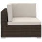 vidaXL Set sofás de jardín 4 piezas y cojines ratán sintético marrón vidaXL Set sofás de jardín 4 piezas y cojines ratán sintético marrón