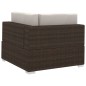 vidaXL Set sofás de jardín 4 piezas y cojines ratán sintético marrón vidaXL Set sofás de jardín 4 piezas y cojines ratán sintético marrón