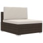 vidaXL Set sofás de jardín 4 piezas y cojines ratán sintético marrón vidaXL Set sofás de jardín 4 piezas y cojines ratán sintético marrón
