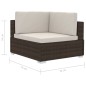 vidaXL Set sofás de jardín 4 piezas y cojines ratán sintético marrón vidaXL Set sofás de jardín 4 piezas y cojines ratán sintético marrón