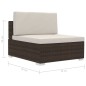 vidaXL Set sofás de jardín 4 piezas y cojines ratán sintético marrón vidaXL Set sofás de jardín 4 piezas y cojines ratán sintético marrón