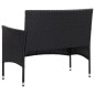 vidaXL Set de muebles de jardín 4 pzas y cojines ratán sintético negro vidaXL Set de muebles de jardín 4 pzas y cojines ratán sintético negro