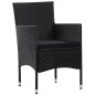 vidaXL Set de muebles de jardín 4 pzas y cojines ratán sintético negro vidaXL Set de muebles de jardín 4 pzas y cojines ratán sintético negro