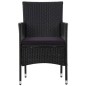 vidaXL Set de muebles de jardín 4 pzas y cojines ratán sintético negro vidaXL Set de muebles de jardín 4 pzas y cojines ratán sintético negro