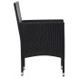 vidaXL Set de muebles de jardín 4 pzas y cojines ratán sintético negro vidaXL Set de muebles de jardín 4 pzas y cojines ratán sintético negro