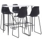 vidaXL Juego de mesa alta y taburetes 5 piezas plástico negro vidaXL Juego de mesa alta y taburetes 5 piezas plástico negro