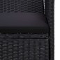 vidaXL Set de muebles de jardín 4 pzas y cojines ratán sintético negro vidaXL Set de muebles de jardín 4 pzas y cojines ratán sintético negro