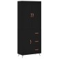 vidaXL Aparador alto madera contrachapada negro 69,5x34x180 cm vidaXL Aparador alto madera contrachapada negro 69,5x34x180 cm