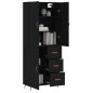 vidaXL Aparador alto madera contrachapada negro 69,5x34x180 cm vidaXL Aparador alto madera contrachapada negro 69,5x34x180 cm