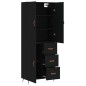 vidaXL Aparador alto madera contrachapada negro 69,5x34x180 cm vidaXL Aparador alto madera contrachapada negro 69,5x34x180 cm