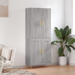 vidaXL Aparador alto madera contrachapada gris sonoma 69,5x34x180 cm