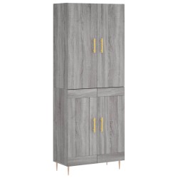 vidaXL Aparador alto madera contrachapada gris sonoma 69,5x34x180 cm