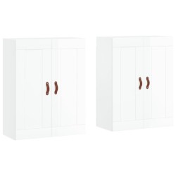 vidaXL Armarios de pared 2 uds madera de ingeniería blanco brillante