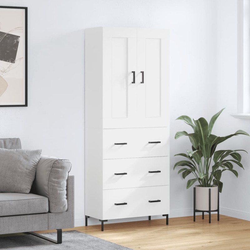 vidaXL Aparador alto madera contrachapada blanco 69,5x34x180 cm vidaXL Aparador alto madera contrachapada blanco 69,5x34x180 cm