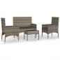 vidaXL Set de muebles de jardín 4 pzas y cojines ratán sintético gris vidaXL Set de muebles de jardín 4 pzas y cojines ratán sintético gris