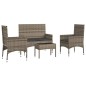 vidaXL Set de muebles de jardín 4 pzas y cojines ratán sintético gris vidaXL Set de muebles de jardín 4 pzas y cojines ratán sintético gris