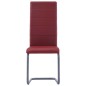 vidaXL Sillas voladizas de comedor 4 unidades cuero sintético rojo