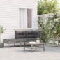 vidaXL Set de muebles de jardín 3 pzas y cojines ratán sintético gris vidaXL Set de muebles de jardín 3 pzas y cojines ratán sintético gris
