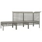 vidaXL Set de muebles de jardín 3 pzas y cojines ratán sintético gris vidaXL Set de muebles de jardín 3 pzas y cojines ratán sintético gris