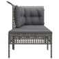 vidaXL Set de muebles de jardín 3 pzas y cojines ratán sintético gris vidaXL Set de muebles de jardín 3 pzas y cojines ratán sintético gris