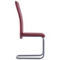 vidaXL Sillas voladizas de comedor 4 unidades cuero sintético rojo