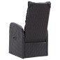 vidaXL Sillones de jardín reclinables con cojines 2 uds ratán PE negro vidaXL Sillones de jardín reclinables con cojines 2 uds ratán PE negro