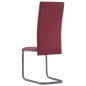 vidaXL Sillas voladizas de comedor 4 unidades cuero sintético rojo