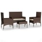 vidaXL Set muebles de jardín 4 piezas y cojines ratán sintético marrón vidaXL Set muebles de jardín 4 piezas y cojines ratán sintético marrón