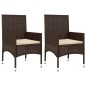 vidaXL Set muebles de jardín 4 piezas y cojines ratán sintético marrón vidaXL Set muebles de jardín 4 piezas y cojines ratán sintético marrón