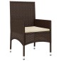 vidaXL Set muebles de jardín 4 piezas y cojines ratán sintético marrón vidaXL Set muebles de jardín 4 piezas y cojines ratán sintético marrón