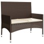 vidaXL Set muebles de jardín 4 piezas y cojines ratán sintético marrón vidaXL Set muebles de jardín 4 piezas y cojines ratán sintético marrón