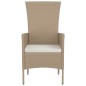 vidaXL Sillas de jardín con cojines 4 unidades ratán sintético beige vidaXL Sillas de jardín con cojines 4 unidades ratán sintético beige