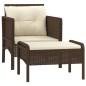 vidaXL Set muebles de jardín 2 piezas y cojines ratán sintético marrón vidaXL Set muebles de jardín 2 piezas y cojines ratán sintético marrón