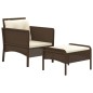 vidaXL Set muebles de jardín 2 piezas y cojines ratán sintético marrón vidaXL Set muebles de jardín 2 piezas y cojines ratán sintético marrón