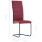 vidaXL Sillas voladizas de comedor 4 unidades cuero sintético rojo
