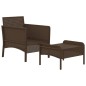 vidaXL Set muebles de jardín 2 piezas y cojines ratán sintético marrón vidaXL Set muebles de jardín 2 piezas y cojines ratán sintético marrón