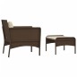 vidaXL Set muebles de jardín 2 piezas y cojines ratán sintético marrón vidaXL Set muebles de jardín 2 piezas y cojines ratán sintético marrón