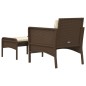 vidaXL Set muebles de jardín 2 piezas y cojines ratán sintético marrón vidaXL Set muebles de jardín 2 piezas y cojines ratán sintético marrón