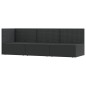 vidaXL Set de muebles de jardín 3 pzas y cojines ratán sintético negro vidaXL Set de muebles de jardín 3 pzas y cojines ratán sintético negro
