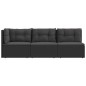 vidaXL Set de muebles de jardín 3 pzas y cojines ratán sintético negro vidaXL Set de muebles de jardín 3 pzas y cojines ratán sintético negro